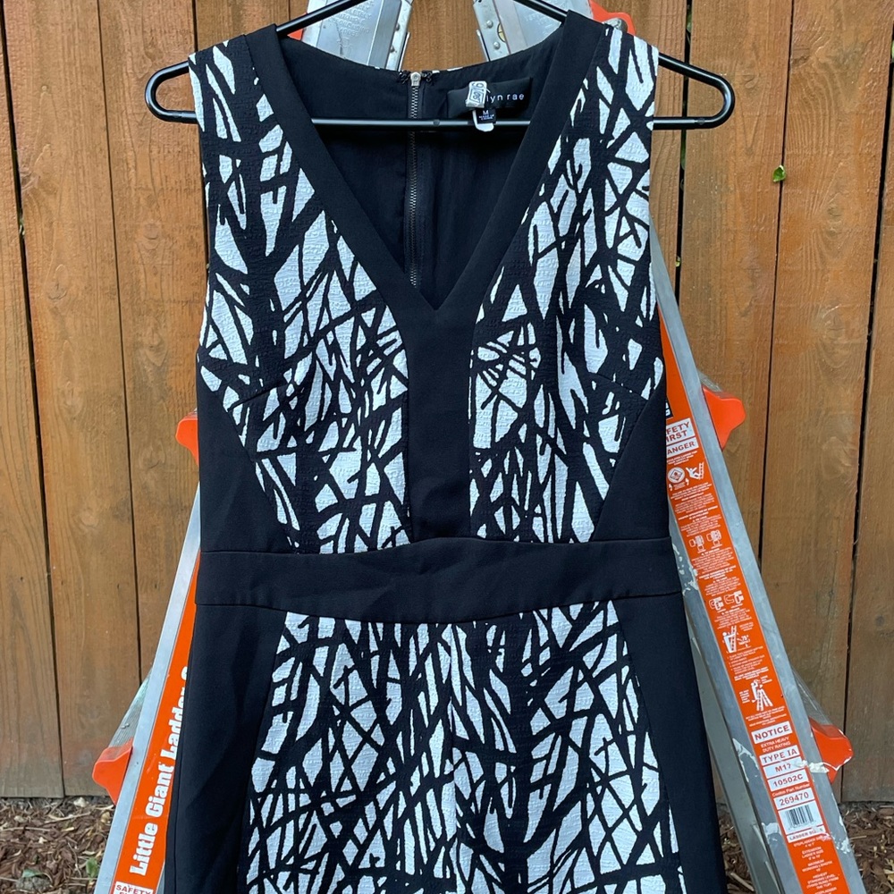 Adelyn Rae black and white textured crepe romper